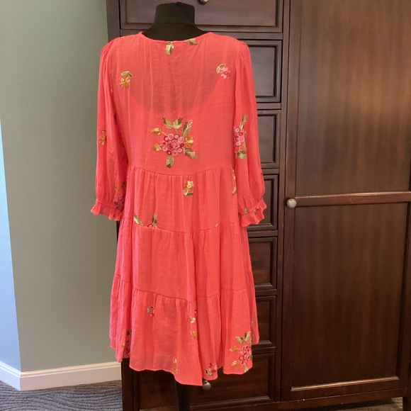 Fig and flower boho embroidered flowy summer dress. Worn 1x EUC - Picture 4 of 8